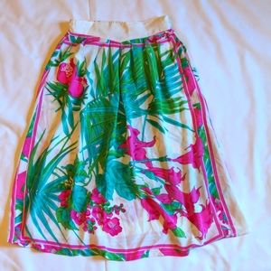 Vintage silk printed skirt